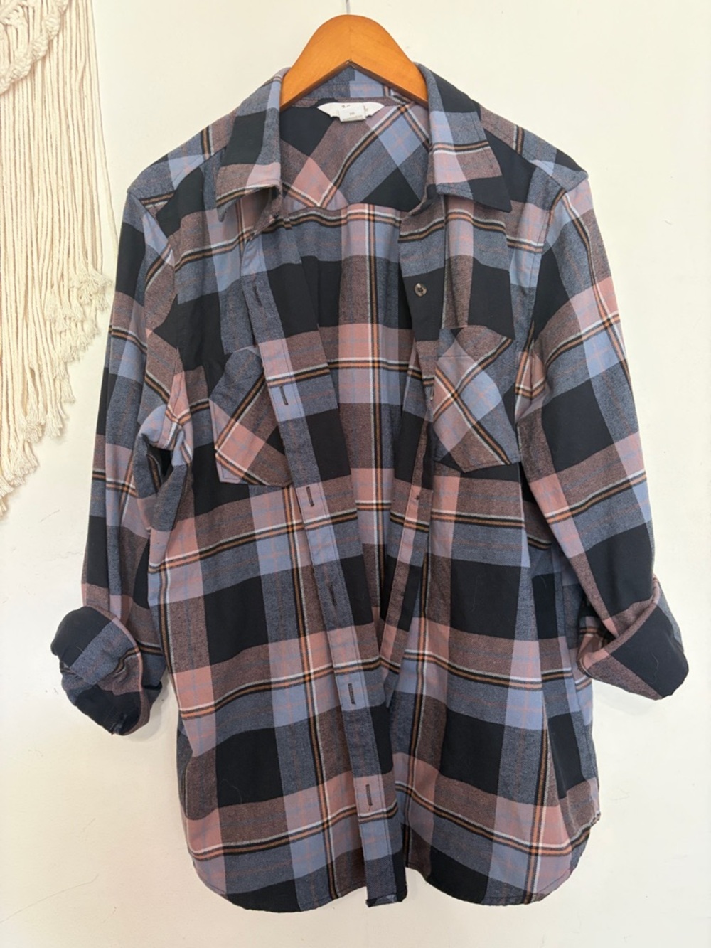 Natural Reflections Blue and Pink Plaid Button-Up Shirt